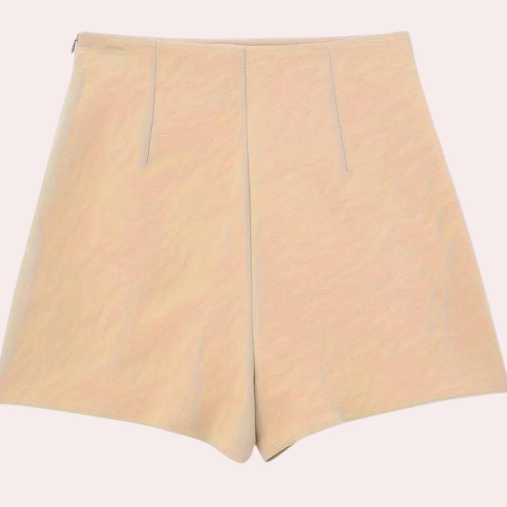 Asymmetrical Women's Shorts with Decorative Buttons – Nerina 1