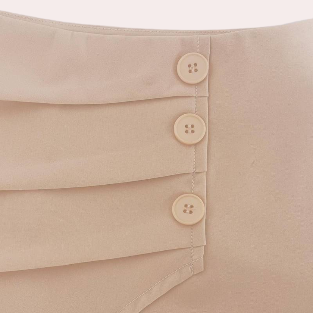 Asymmetrical Women's Shorts with Decorative Buttons – Nerina 2