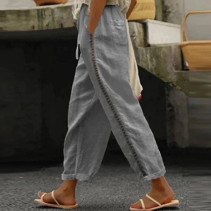 Boho Women's Summer Pants with Print – Solea 1