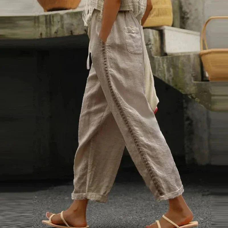 Boho Women's Summer Pants with Print – Solea 3