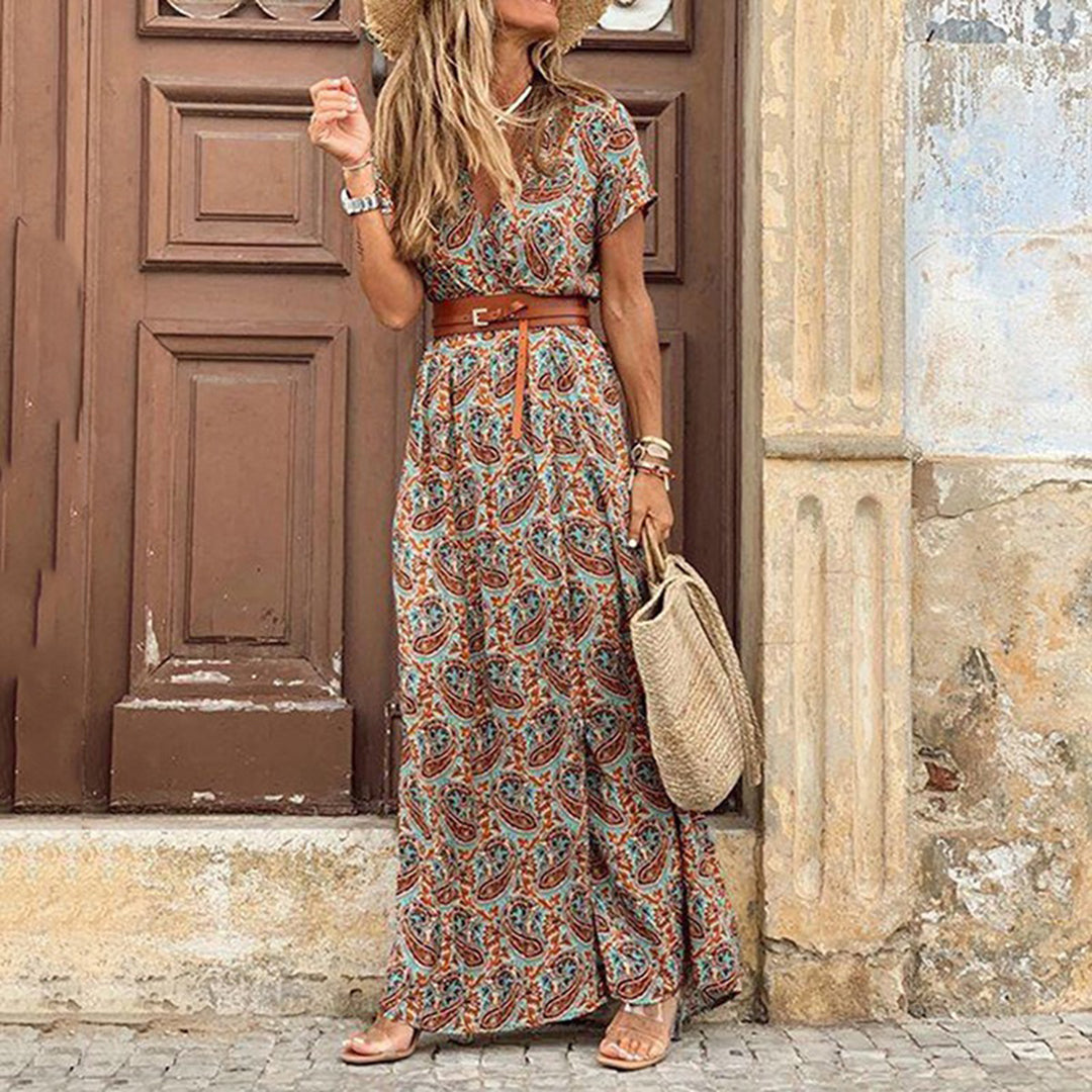 Boho maxi dress with pattern for women – Thalia 3