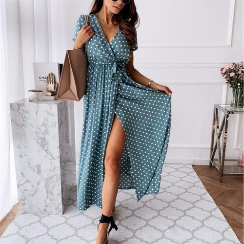 Bruna Bohemian Dress | Maxi Dress with a Sexy Slit 0