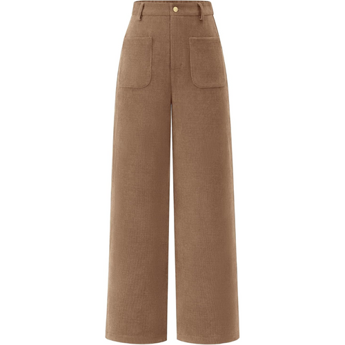 Casual Wide Palazzo Pants with High Waist and Pockets - Clarissa 0