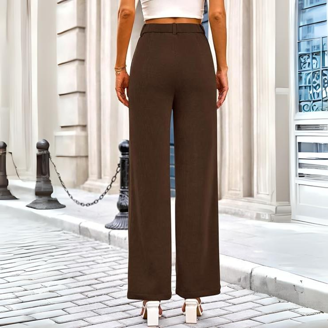 Casual Wide Palazzo Pants with High Waist and Pockets - Clarissa 4