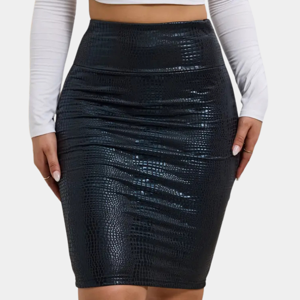 Classic Skirt with Crocodile Pattern – Odette 1