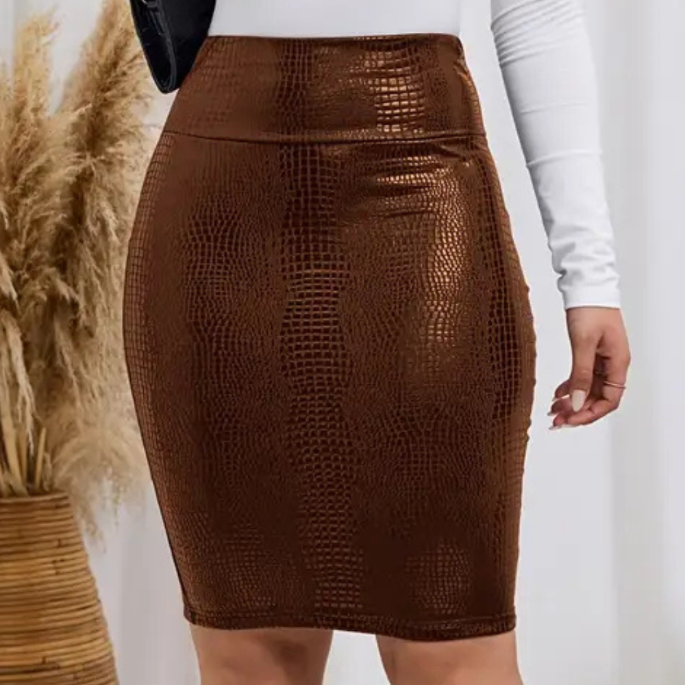 Classic Skirt with Crocodile Pattern – Odette 5