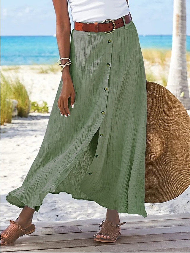 Flowing Linen Maxi Skirt – Odette 0