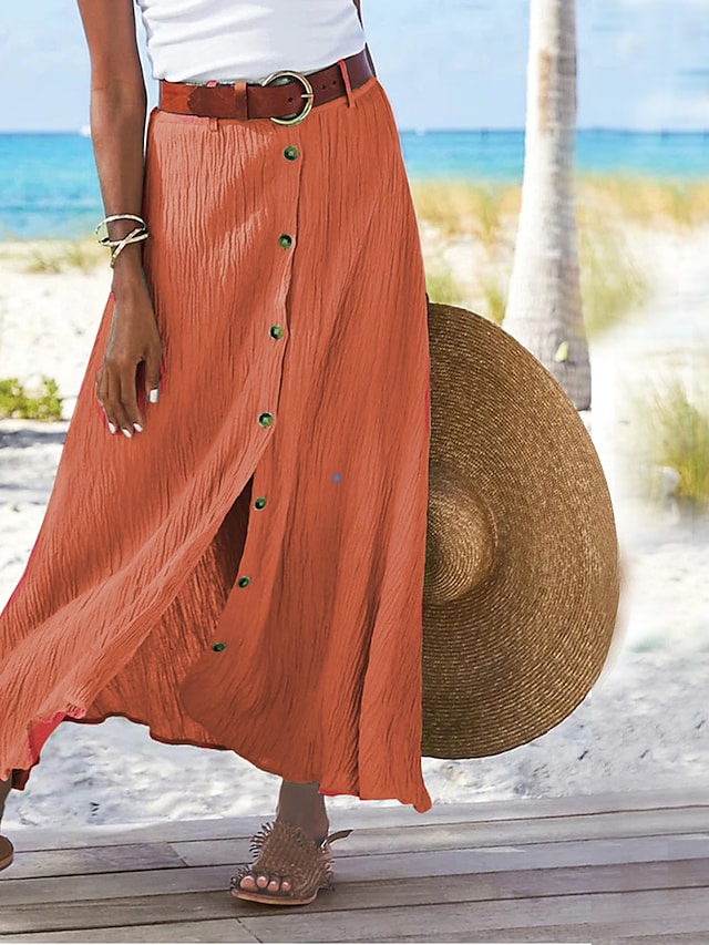 Flowing Linen Maxi Skirt – Odette 1