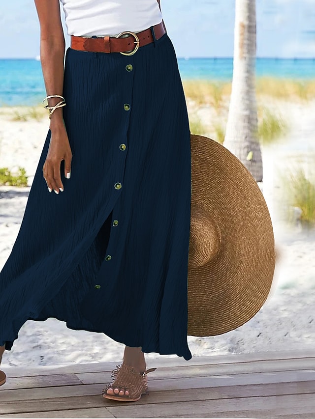 Flowing Linen Maxi Skirt – Odette 2
