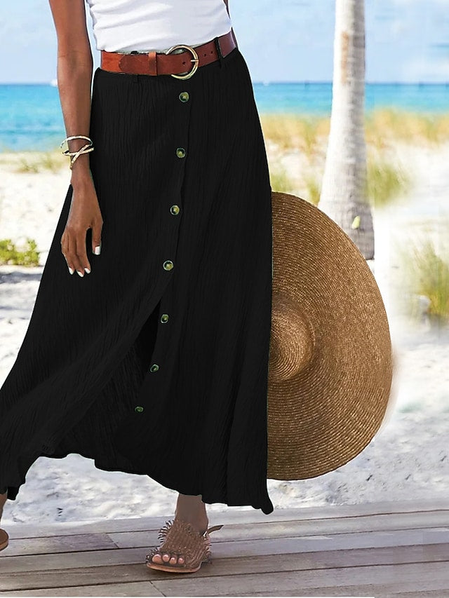 Flowing Linen Maxi Skirt – Odette 3