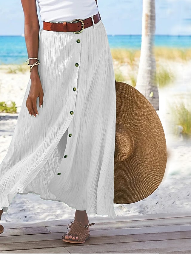 Flowing Linen Maxi Skirt – Odette 4