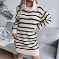 Grazia Sweater Dress | Turtleneck dress with stripe design 0