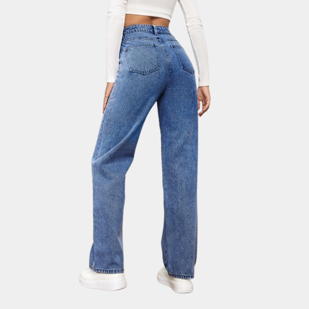 High Waist Baggy Women's Jeans – Elara 1