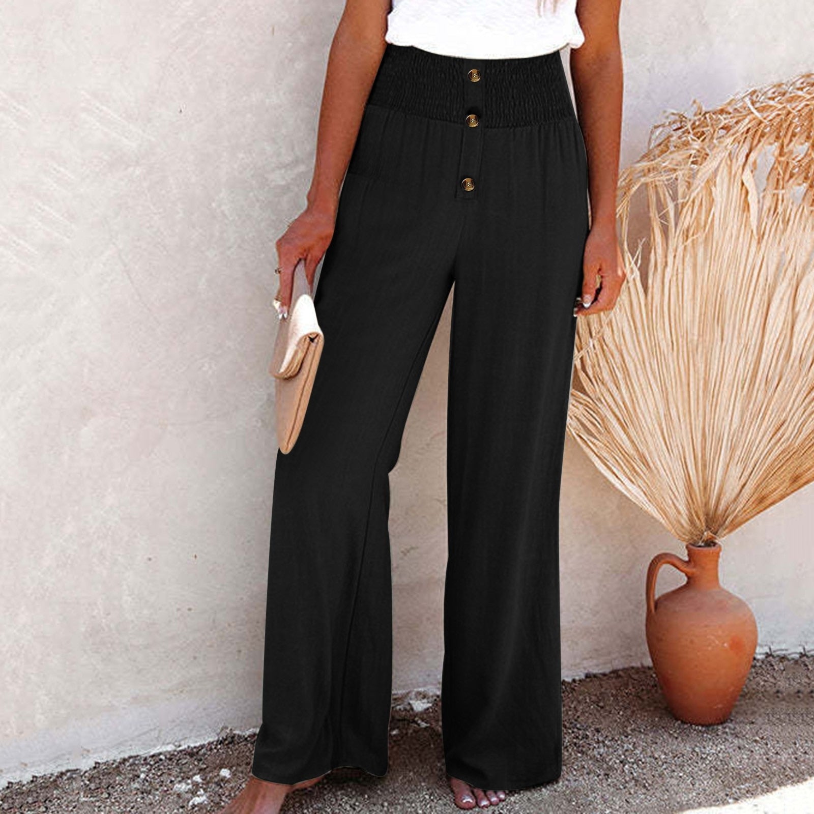 Linen Women's Pants with High Waist – Sylvie 10