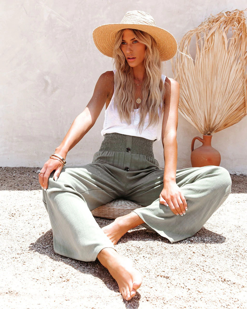 Linen Women's Pants with High Waist – Sylvie 3