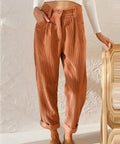 Stylish Women's Corduroy Pants with High Waist – Naima 0