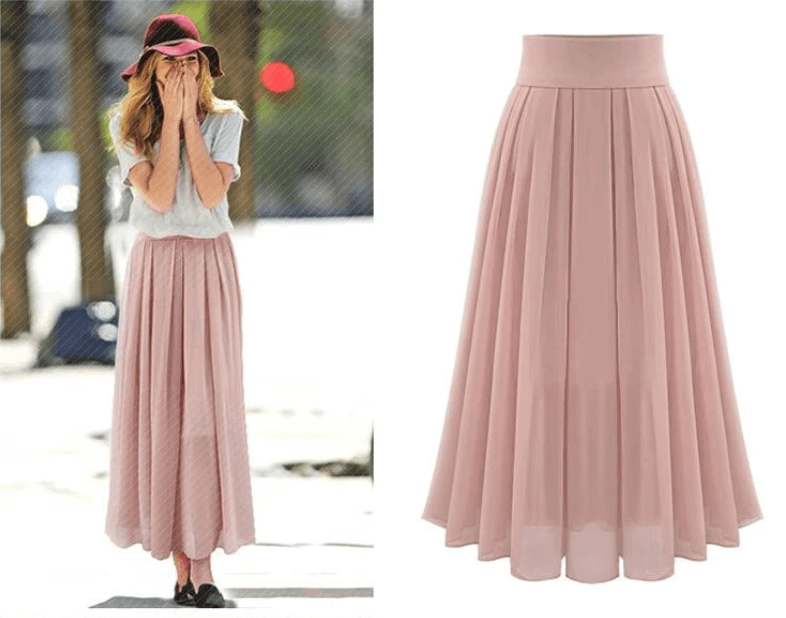 Trendy pleated maxi skirt with high waist – Mirella 3
