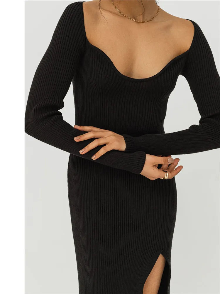 Vina Ribbed Dress | Stylish & Warm 2