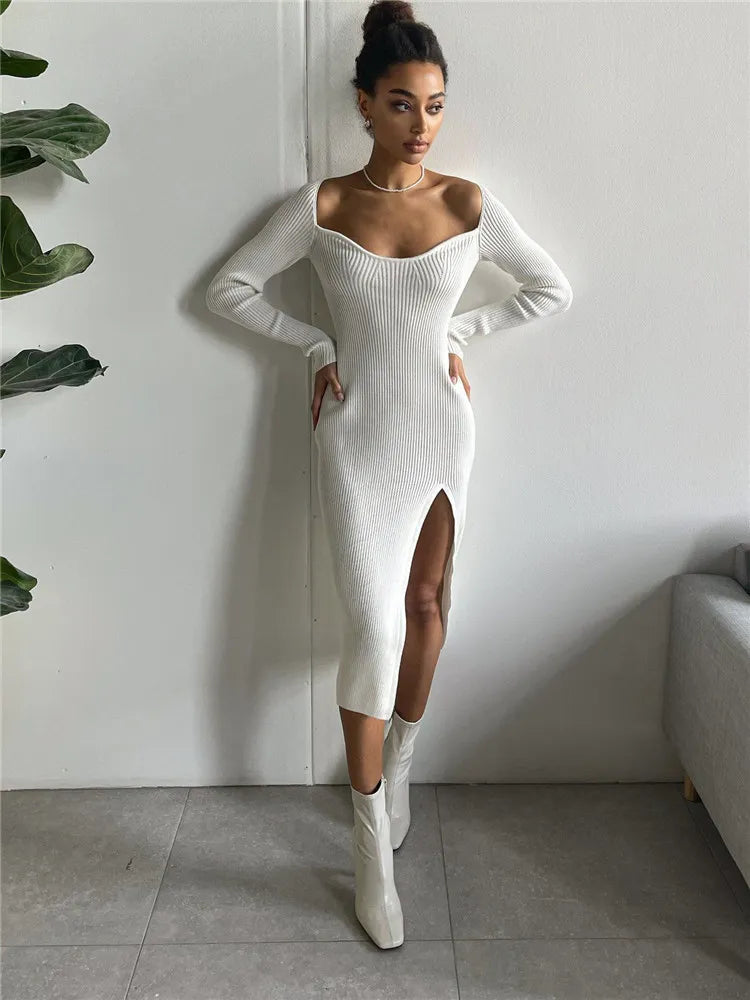 Vina Ribbed Dress | Stylish & Warm 6