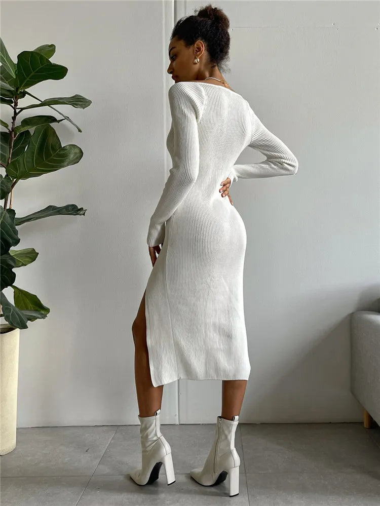 Vina Ribbed Dress | Stylish & Warm 8