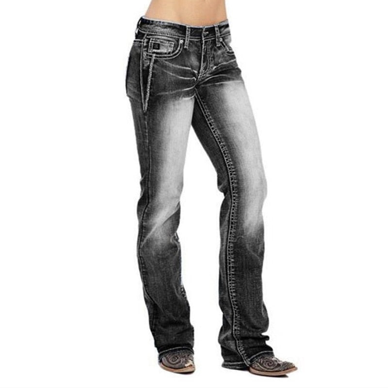 Women's Bootcut Jeans with Flag Details – Madison 1