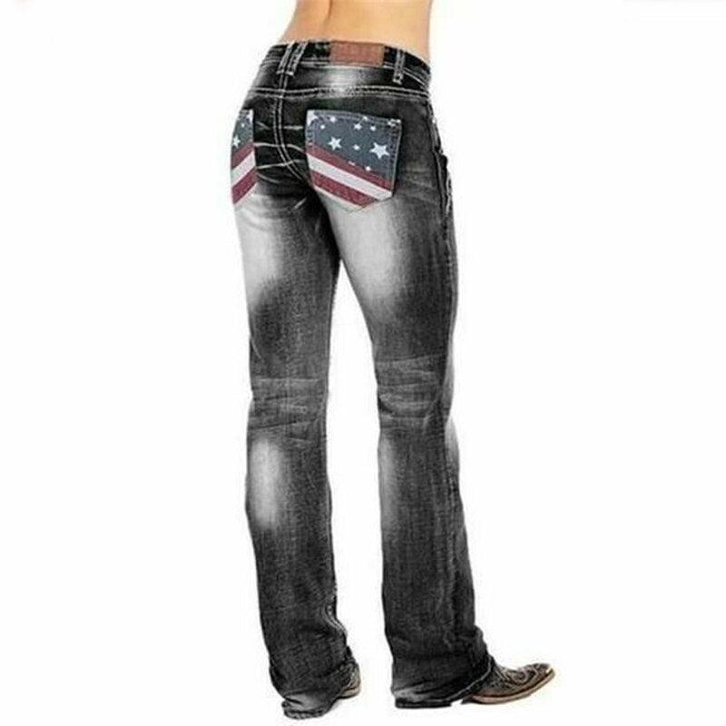 Women's Bootcut Jeans with Flag Details – Madison 2