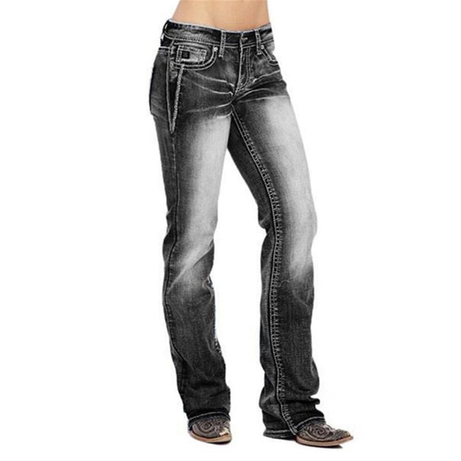 Women's Bootcut Jeans with Flag Details – Madison 3