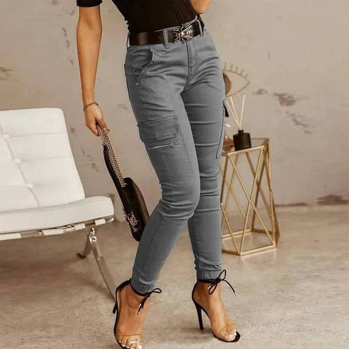Women's Cargo Jeans with Elastic Cuffs – Nadine 0