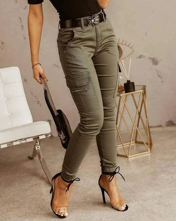 Women's Cargo Jeans with Elastic Cuffs – Nadine 1