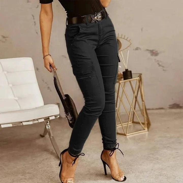 Women's Cargo Jeans with Elastic Cuffs – Nadine 5