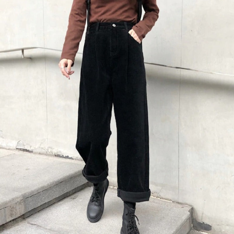 Women's Corduroy Wide-Leg Pants – Emily 0